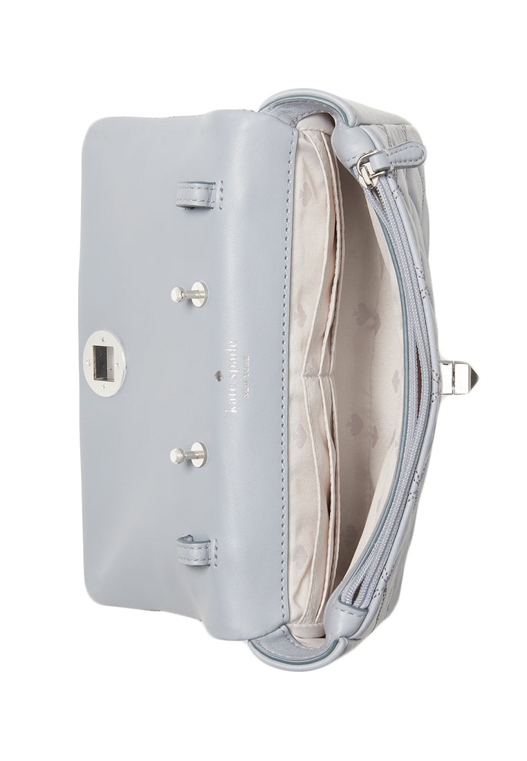 Kate Spade Natalia Flap Turnlock Crossbody Bag - Brushed Steel