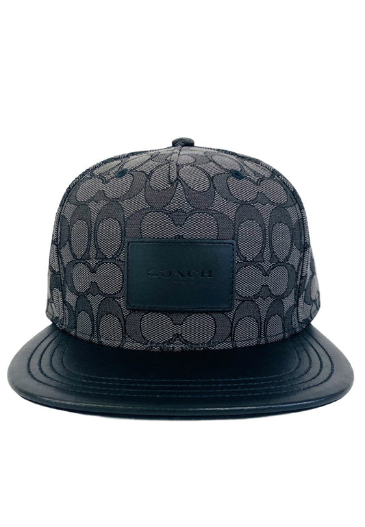 Coach Mens Signature Flat Brim Hat - Black
