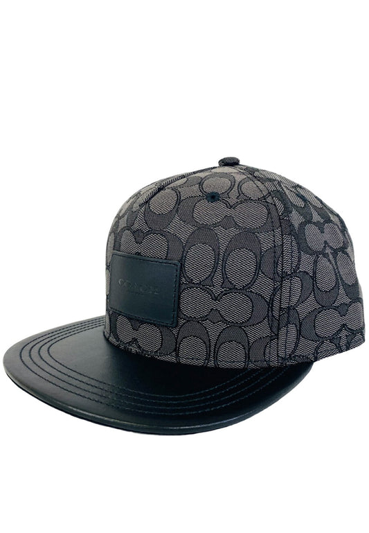 Coach Mens Signature Flat Brim Hat - Black