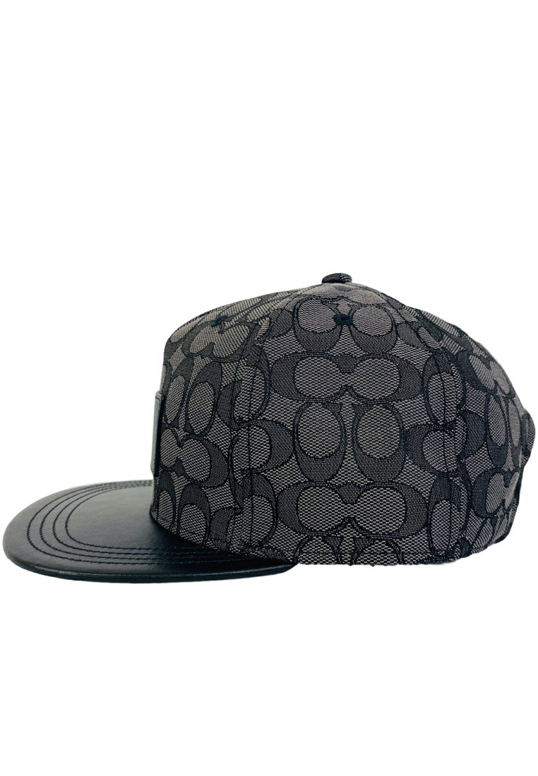 Coach Mens Signature Flat Brim Hat - Black