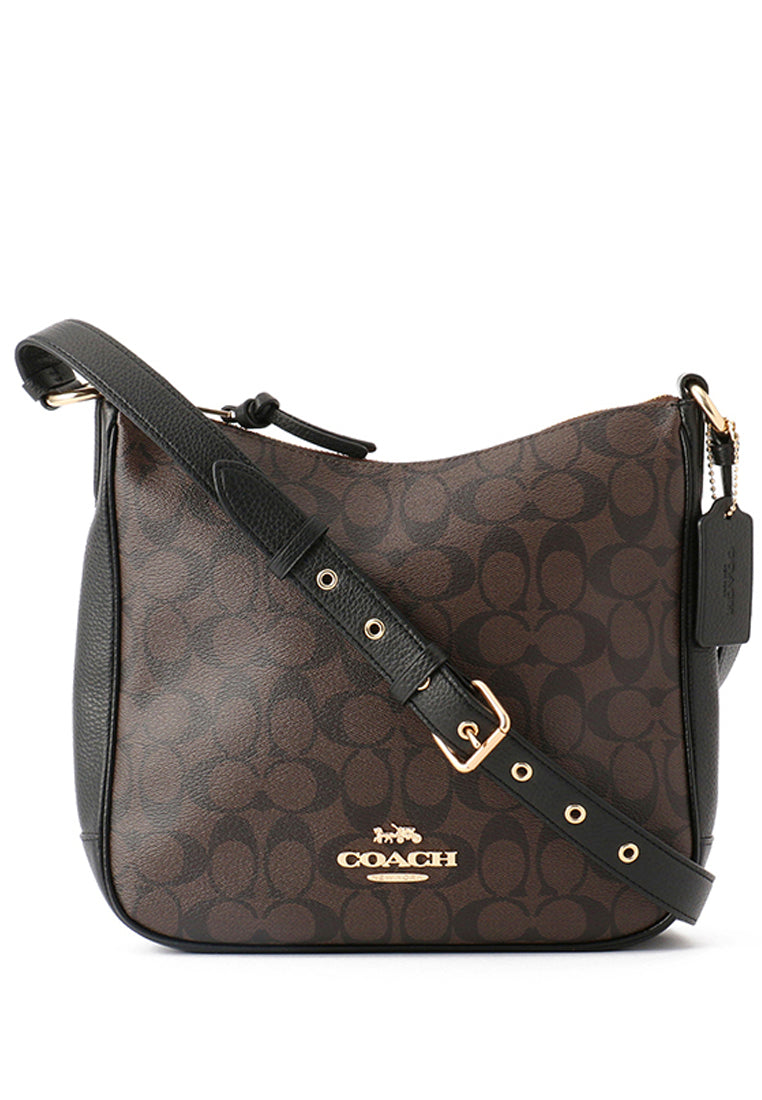 Coach Ellie File Bag In Signature Canvas - Dark Brown