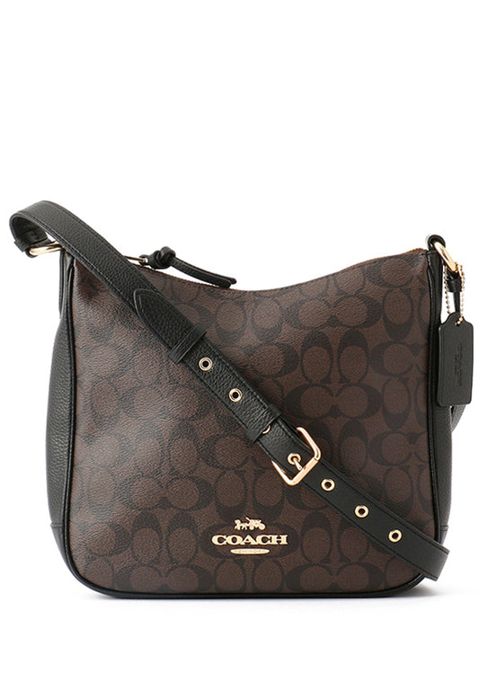 Coach Ellie File Bag In Signature Canvas - Dark Brown