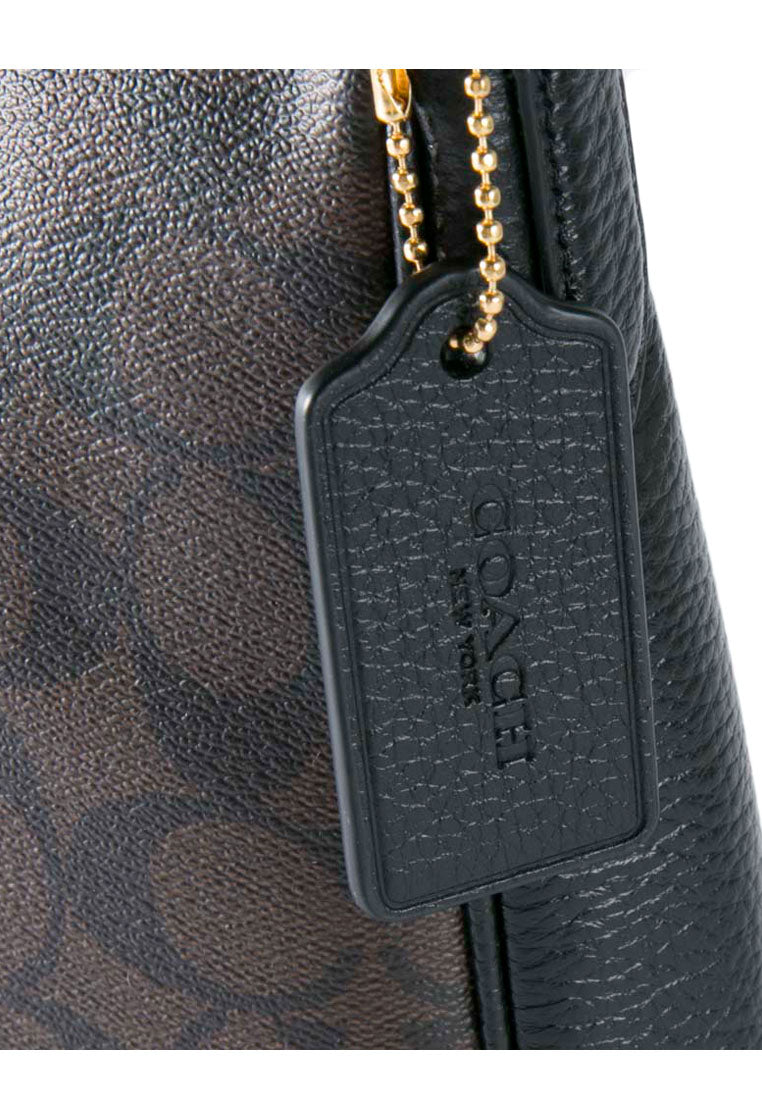 Coach Ellie File Bag In Signature Canvas - Dark Brown
