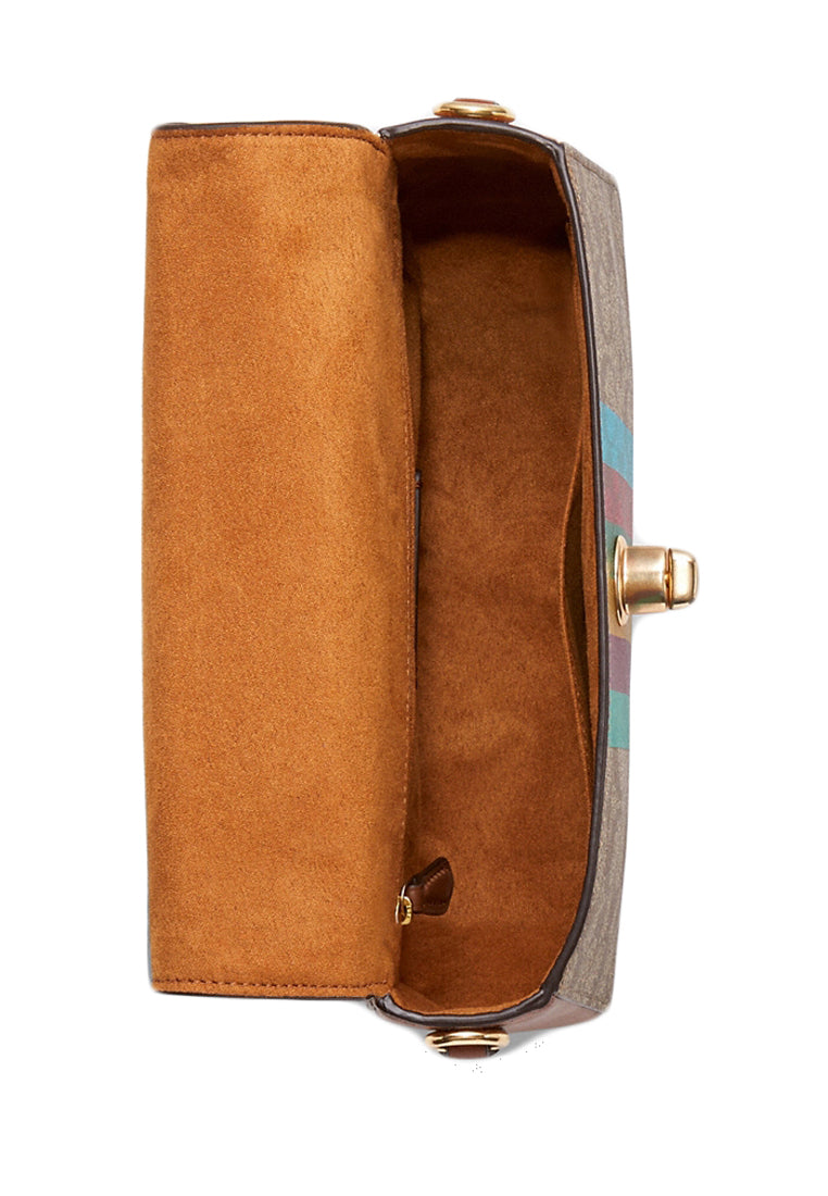 Coach Marlie Top Handle Satchel In Signature With Stripe - Brown