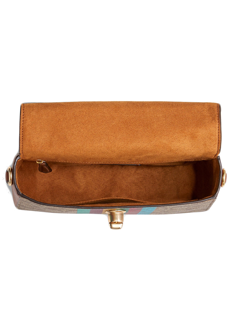 Coach Marlie Top Handle Satchel In Signature With Stripe - Brown