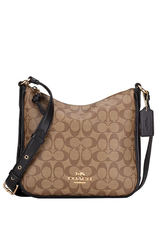 Coach Ellie File Bag In Signature Canvas - Brown/Black