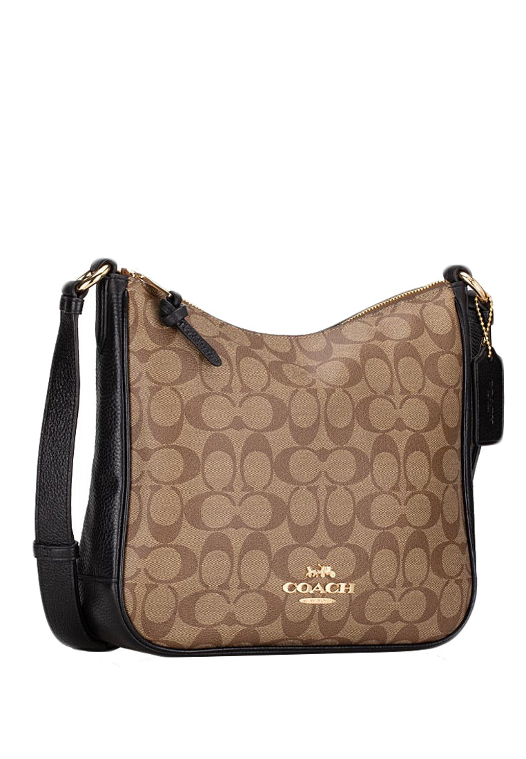 Coach Ellie File Bag In Signature Canvas - Brown/Black