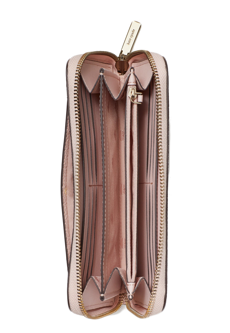 Kate Spade Glitter Embossed Leather Wallet - Rose Smoke