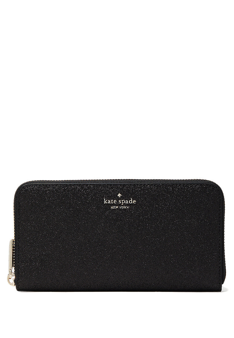 Kate Spade Shimmy Glitter Boxed Large Continental Wallet - Black