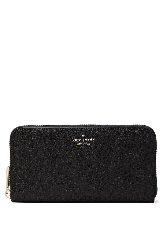 Kate Spade Shimmy Glitter Boxed Large Continental Wallet - Black