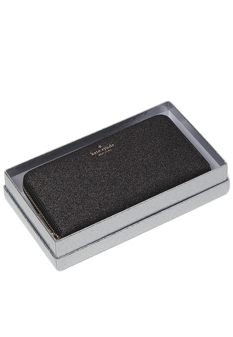 Kate Spade Shimmy Glitter Boxed Large Continental Wallet - Black
