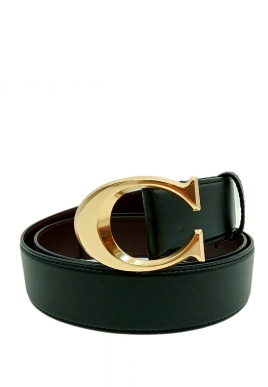 Coach Signature Buckle Belt 38Mm - Black