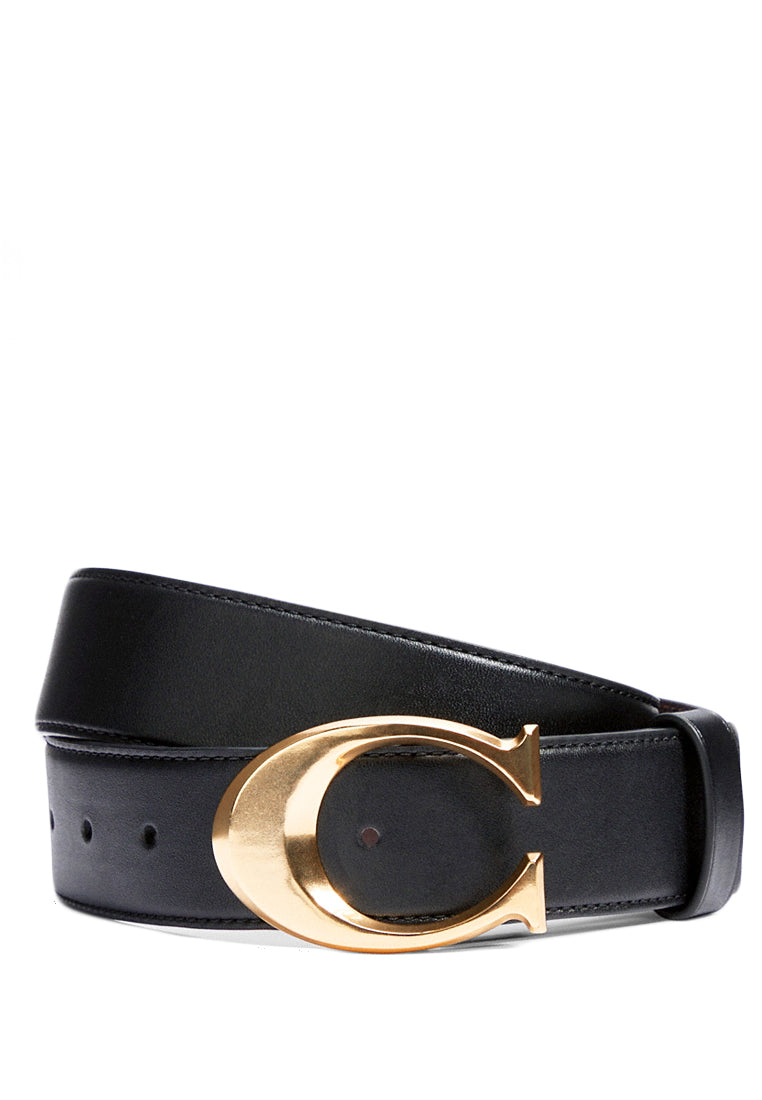 Coach Signature Buckle Belt 38Mm - Black