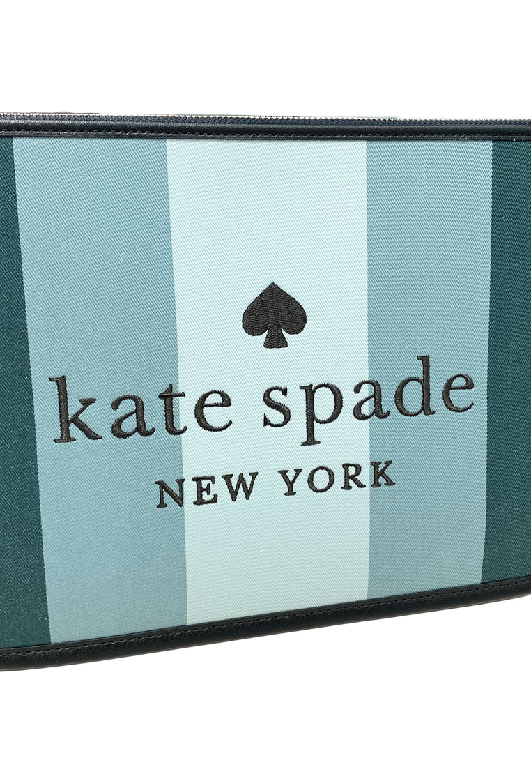 Kate Spade Ella Plaid Large Zip Pouch - Green/Multi