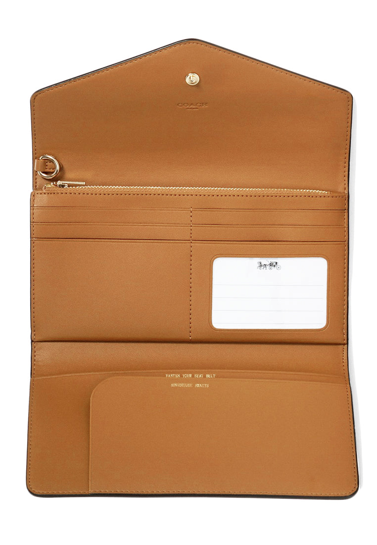 Coach Travel Envelope Wallet In Signature Canvas - Light Brown