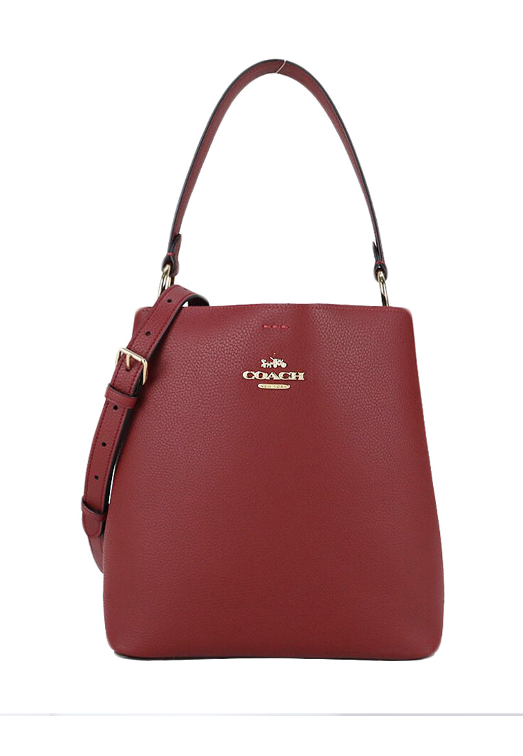 Coach Town Bucket Bag With Stripe Signature Canvas - Vintage Mauve