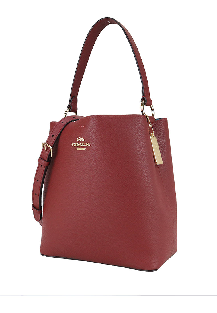 Coach Town Bucket Bag With Stripe Signature Canvas - Vintage Mauve