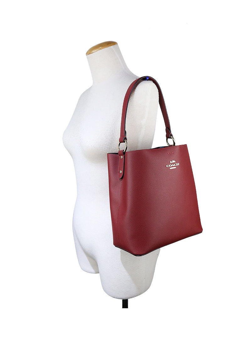 Coach Town Bucket Bag With Stripe Signature Canvas - Vintage Mauve