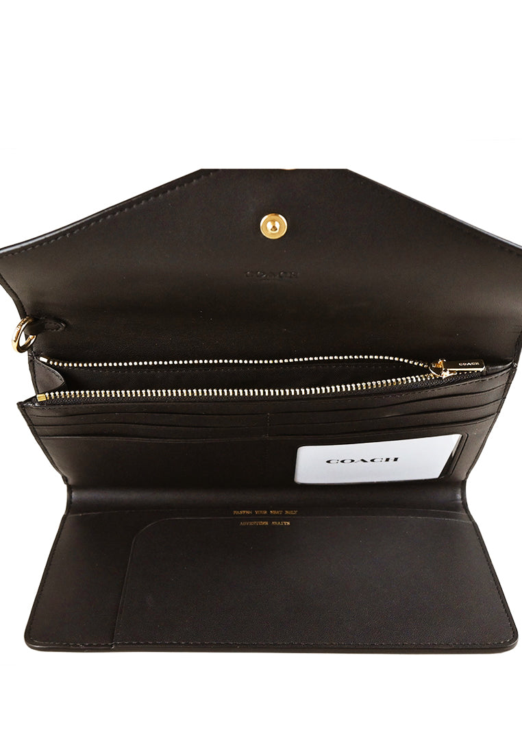Coach Travel Envelope Wallet In Signature Canvas - Dark Brown