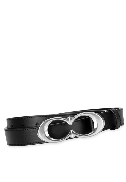 Coach Signature Buckle Belt 25MM - Black/Silver
