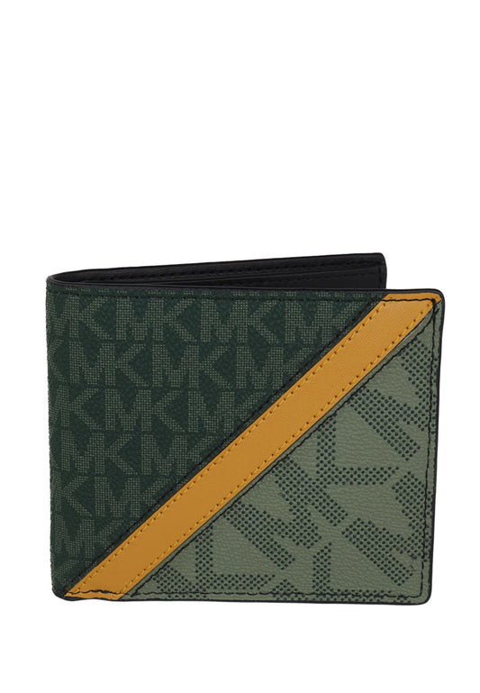 Michael Kors Mens Cooper Logo Stripe Billfold Wallet - Black/Multi