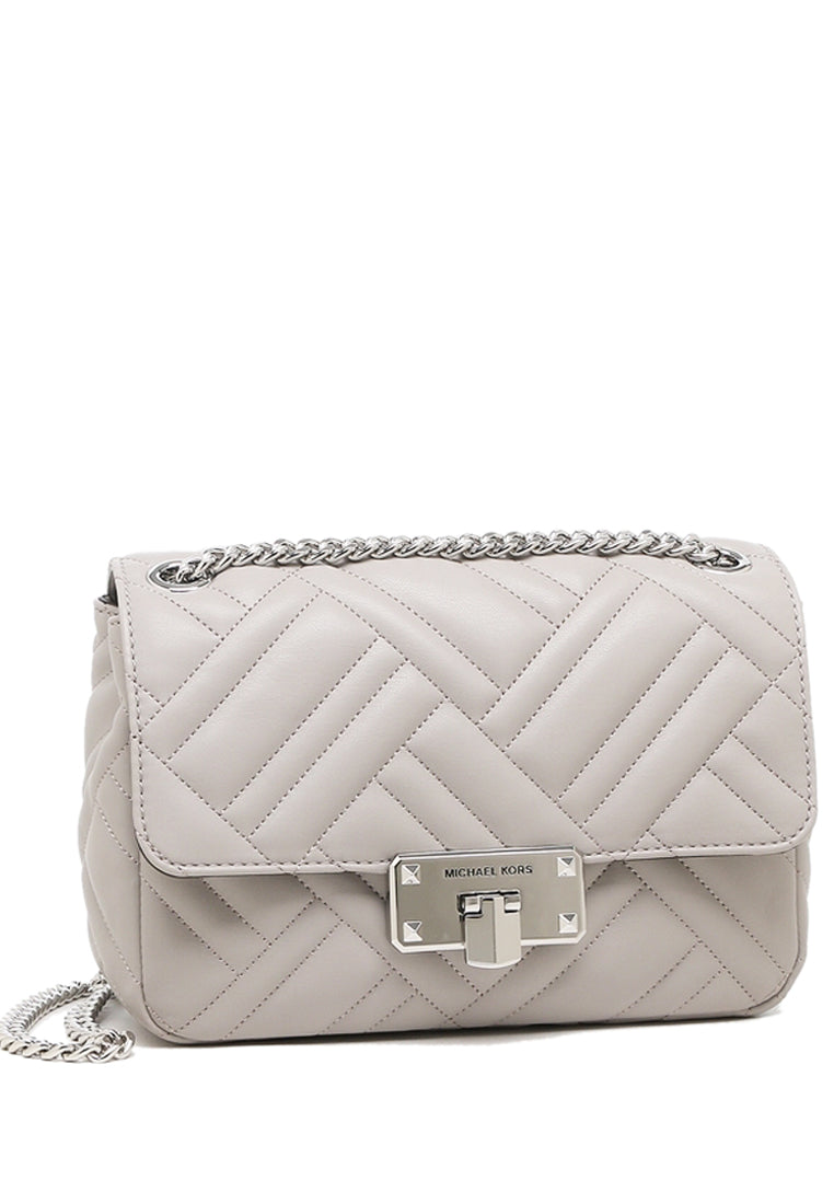Michael Kors Peyton Medium Shoulder Flap Bag - Grey