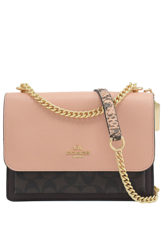 Coach Klare Crossbody In Signature Canvas - Dark Brown/Pink