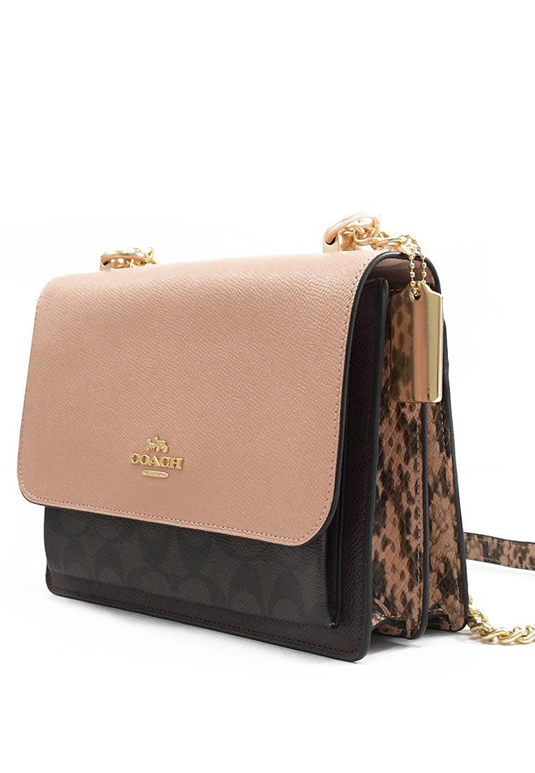 Coach Klare Crossbody In Signature Canvas - Dark Brown/Pink