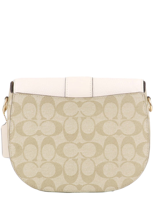 Coach Georgie Saddle Bag In Signature Canvas - Light Brown/White