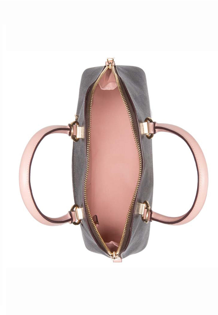 Coach Katy Satchel In Signature Canvas - Dark Brown/Pink
