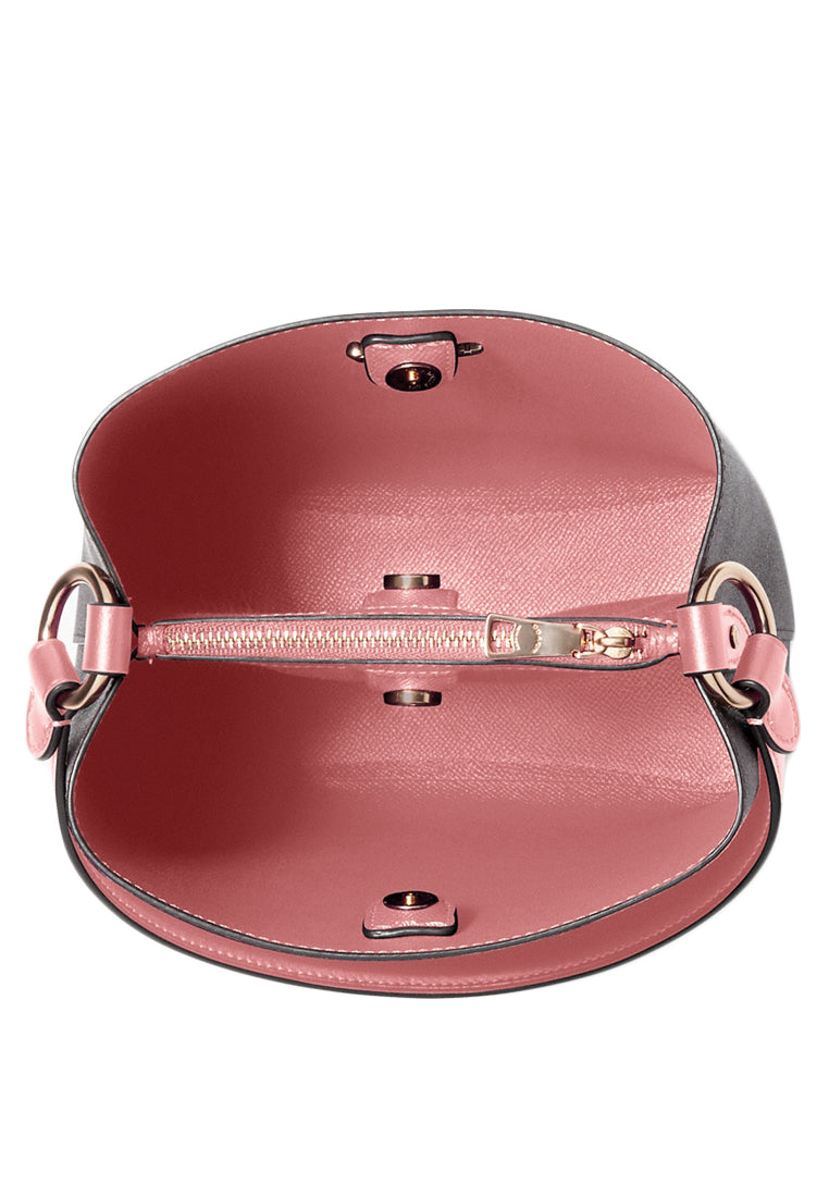 Coach Small Town Bucket Bag In Signature Canvas - Dark Brown/Pink
