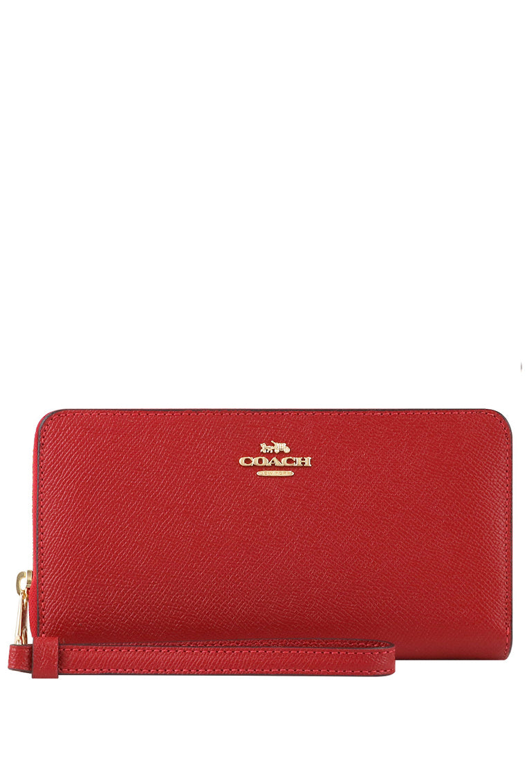 Coach Long Zip Around Wallet - True Red
