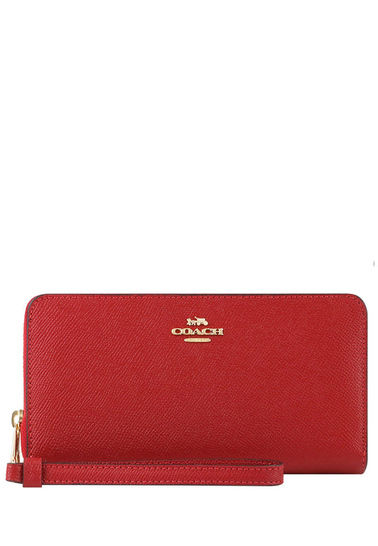 Coach Long Zip Around Wallet - True Red