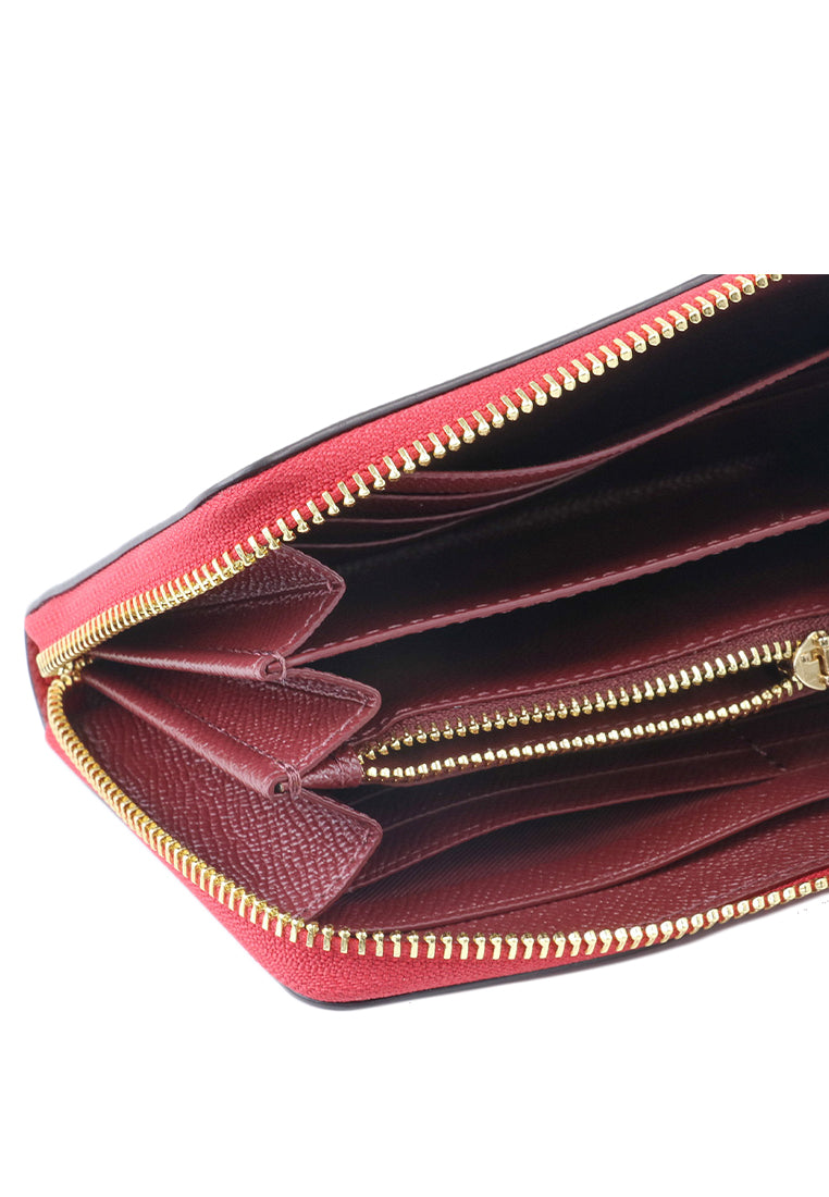 Coach Long Zip Around Wallet - True Red