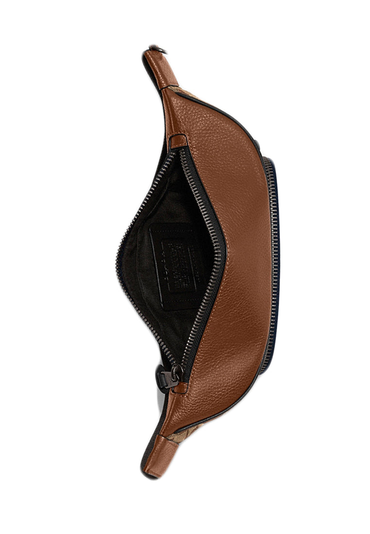 Coach Thompson Belt Bag In Signature Jacquard With Varsity Stripe - Brown/Multi