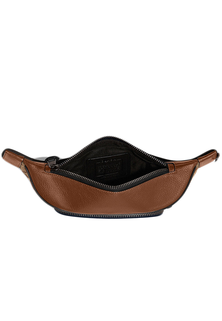 Coach Thompson Belt Bag In Signature Jacquard With Varsity Stripe - Brown/Multi