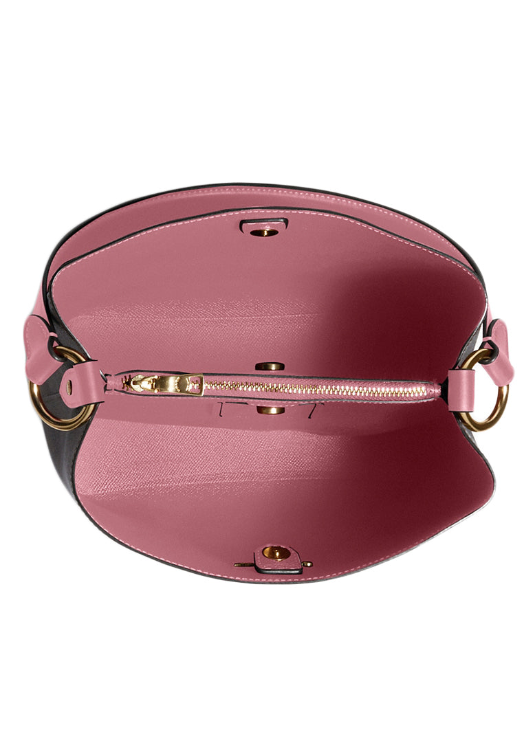 Coach Town Bucket Bag In Signature Canvas - Dark Brown/Pink