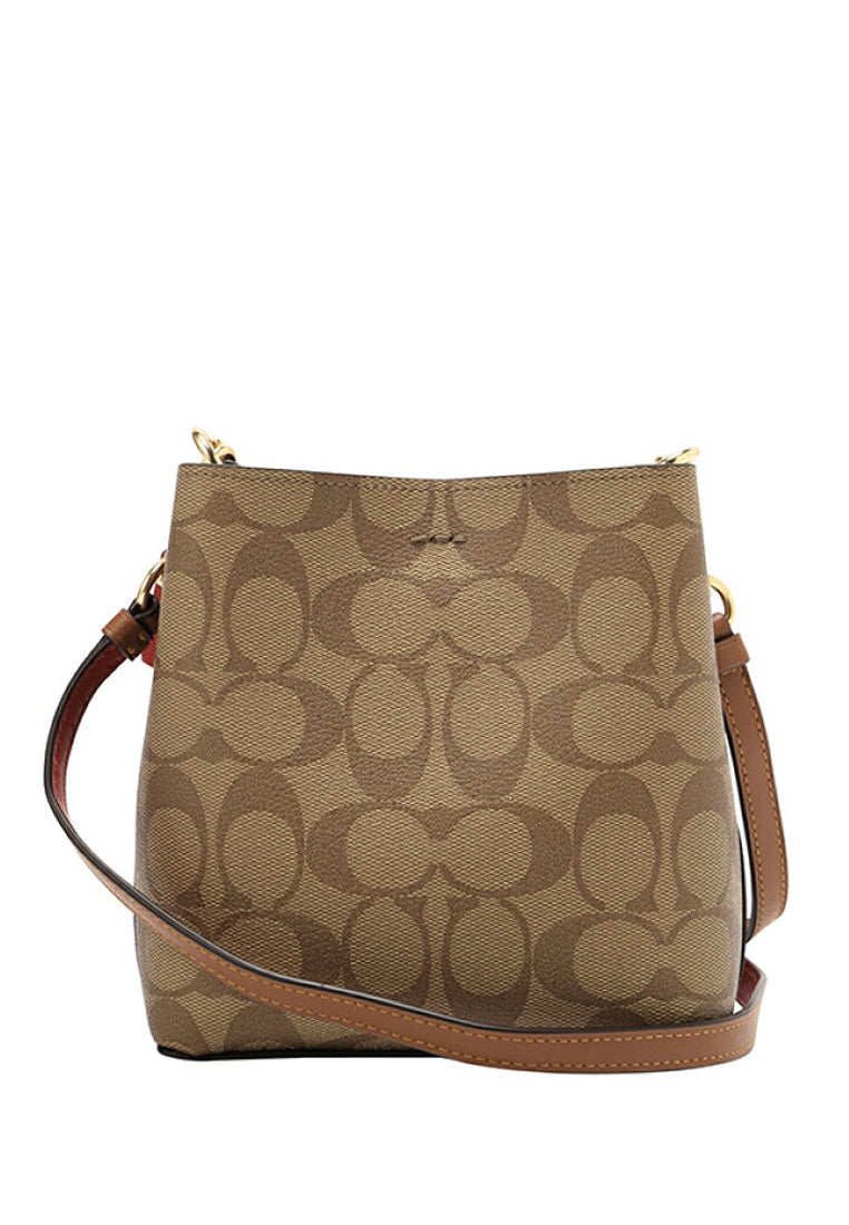 Coach Mini Town Bucket Bag In Signature Canvas With Coach Radial Rainbow - Brown