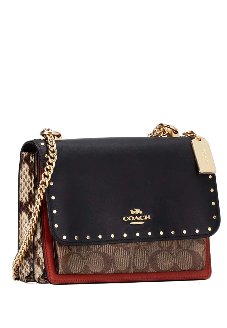 Coach Klare Crossbody In Signature Canvas With Rivets - Brown