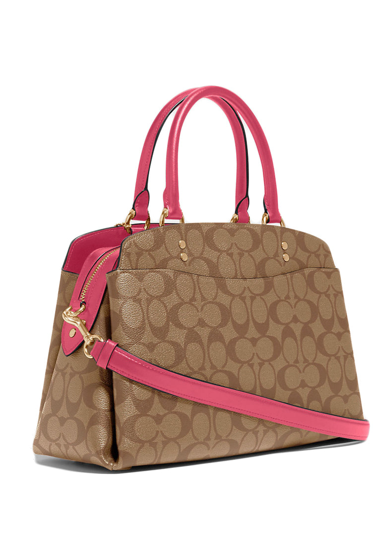 Coach Lillie Carryall In Signature Canvas - Brown/Pink