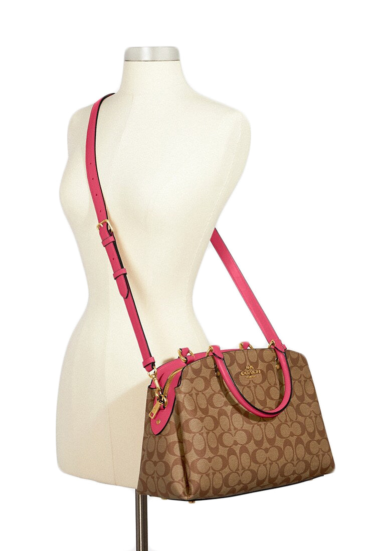 Coach Lillie Carryall In Signature Canvas - Brown/Pink