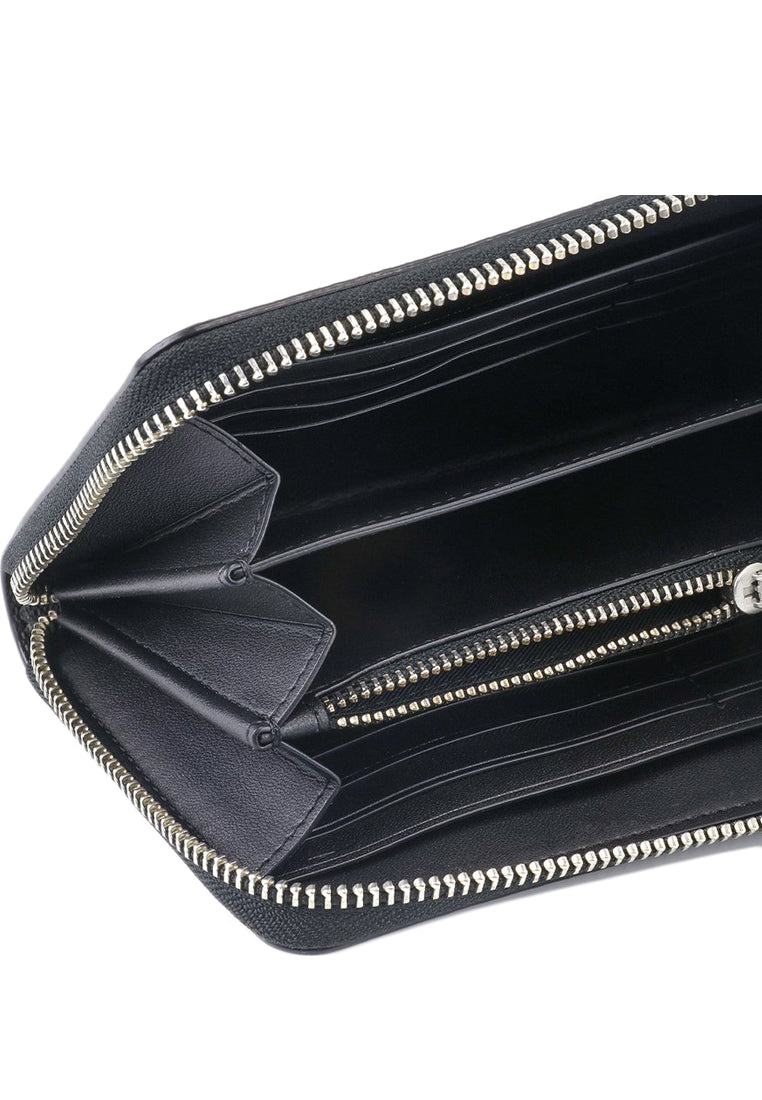 Coach Long Zip Around Wallet In Signature Canvas - Black