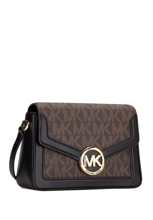 Michael Kors Jessie Small Signature Crossbody Bag - Brown/Black