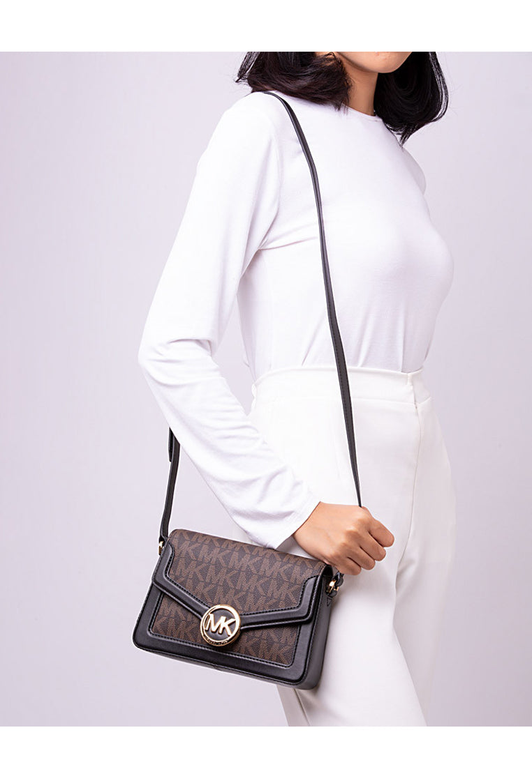 Michael Kors Jessie Small Signature Crossbody Bag - Brown/Black