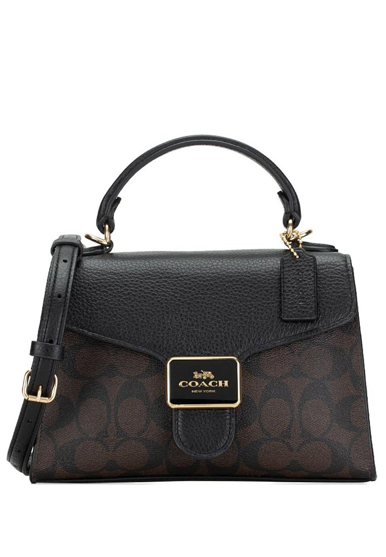 Coach Pepper Satchel In Signature Canvas - Dark Brown