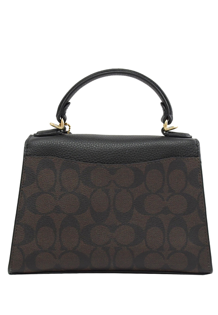 Coach Pepper Satchel In Signature Canvas - Dark Brown