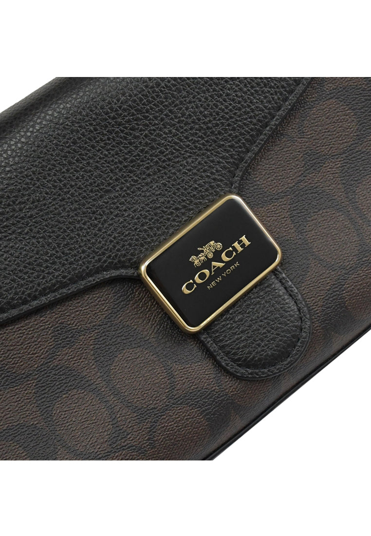 Coach Pepper Satchel In Signature Canvas - Dark Brown