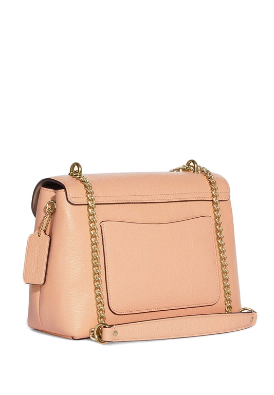 Coach Tammie Shoulder Bag In Signature Canvas With Floral Whipstitch - Faded Blush