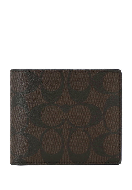 Coach Mens Boxed 3-In-1 Wallet Gift Set In Signature Canvas - Mahogany