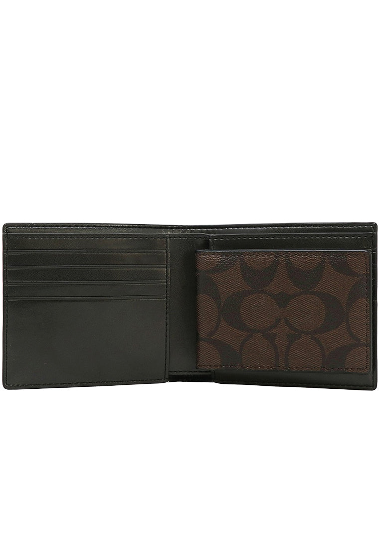 Coach Mens Boxed 3-In-1 Wallet Gift Set In Signature Canvas - Mahogany